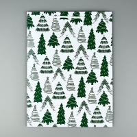 Пакет подарочный новогодний ламинированный &laquo;Ёлочки&raquo;, L 28 х 38 х 9 см