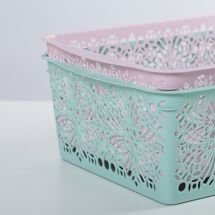 Корзина для хранения Floral, 30&times;19.5&times;9.5 см, цвет МИКС