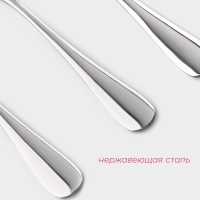 Набор ложек кофейных из нержавеющей стали Доляна, h=12,4 см, толщина 2,2 мм, 410 сталь, 3 шт, цвет серебряный Набор ложек кофейных из нержавеющей стали Доляна, h=12,4 см, толщина 2,2 мм, 410 сталь, 3 шт, цвет серебряный