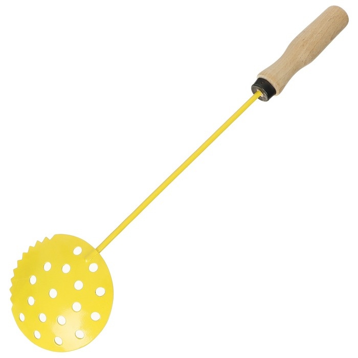 Черпак для льда с деревянной ручкой, окрашенный, цвет жёлтый