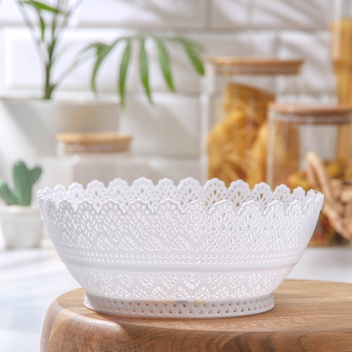 Ваза для хлеба и фруктов «Зефир. Принт», d=20 см, цвет МИКС Ваза для хлеба и фруктов «Зефир. Принт», d=20 см, цвет МИКС