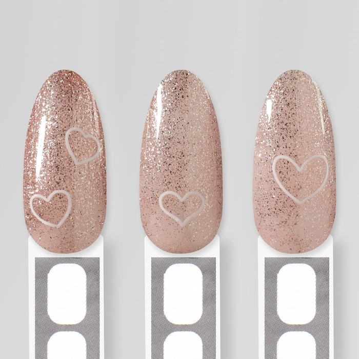 Наклейки для ногтей «Сердца», объёмные, цвет белый Наклейки для ногтей «Сердца», объёмные, цвет белый