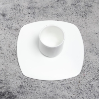 Подсвечник "Квадрат" металл на 1 свечу, 7х3 см, белый