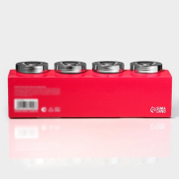 Банки стеклянные для хранения сыпучих продуктов &laquo;Блеск&raquo;, 200 мл, с пластмассовой крышкой, 4 шт