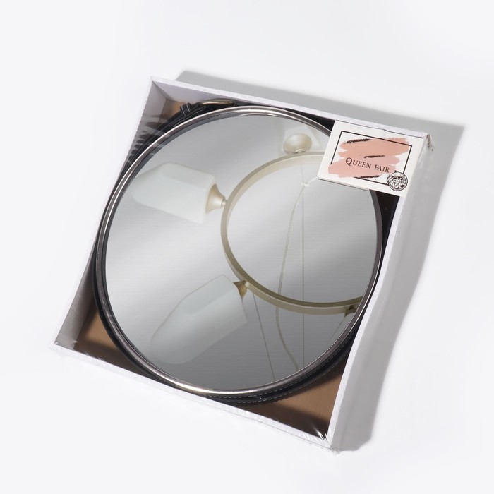 Зеркало настенное круглое &laquo;Антураж&raquo; d зеркальной поверхности 28 см, с ремешком из искусственной кожи, цвет МИКС