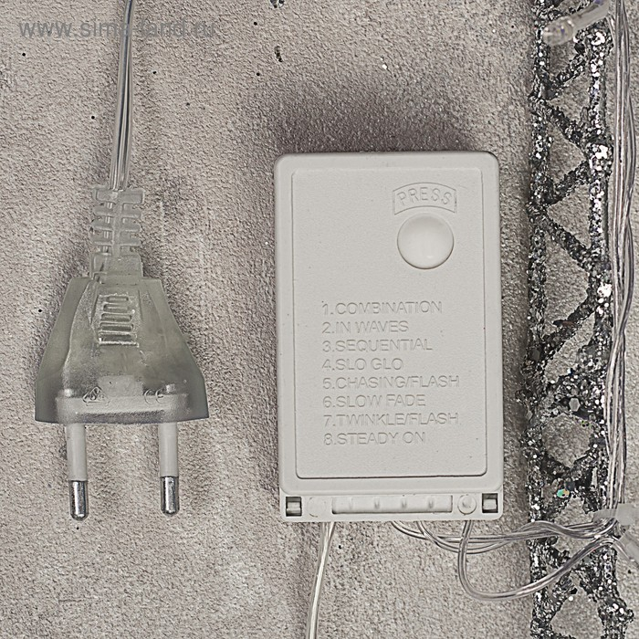 Светодиодная фигура &laquo;Олень с санями серебристый&raquo;, олень: 50 &times; 85 &times; 18 см, сани: 70 &times; 43 &times; 22 см, металл, 220 В, свечение тёплое белое