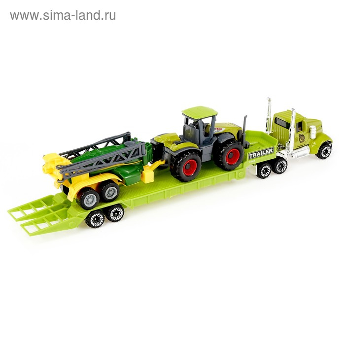 Грузовик металлический «Ферма» с трактором, МИКС Грузовик металлический «Ферма» с трактором, МИКС