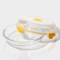 Контейнер для еды из жаропрочного стекла Доляна, круглый, 500 мл, 19&times;8 см