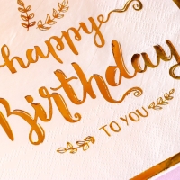 Салфетки бумажные &laquo;С днём рождения&raquo;, 33 &times; 33 см, в набор 12 штук, цвет золотой