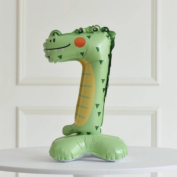 Шар фольгированный 24" &laquo;Цифра 7&raquo; на подставке, крокодил