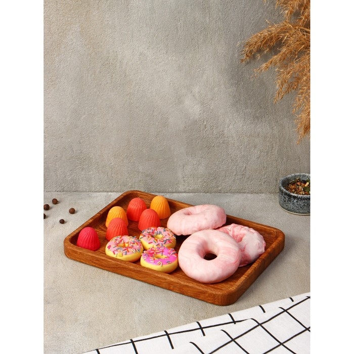 Блюдо - поднос для сервировки и подачи Adelica &laquo;Арно&raquo;, 25&times;18&times;1,7 см, дуб