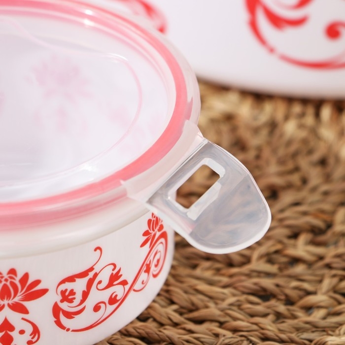 Набор ланч-боксов пластиковых круглых «Веточка», 4 шт: 0,25 л, 0,55 л, 1,05 л, 1,8 л Набор ланч-боксов пластиковых круглых «Веточка», 4 шт: 0,25 л, 0,55 л, 1,05 л, 1,8 л