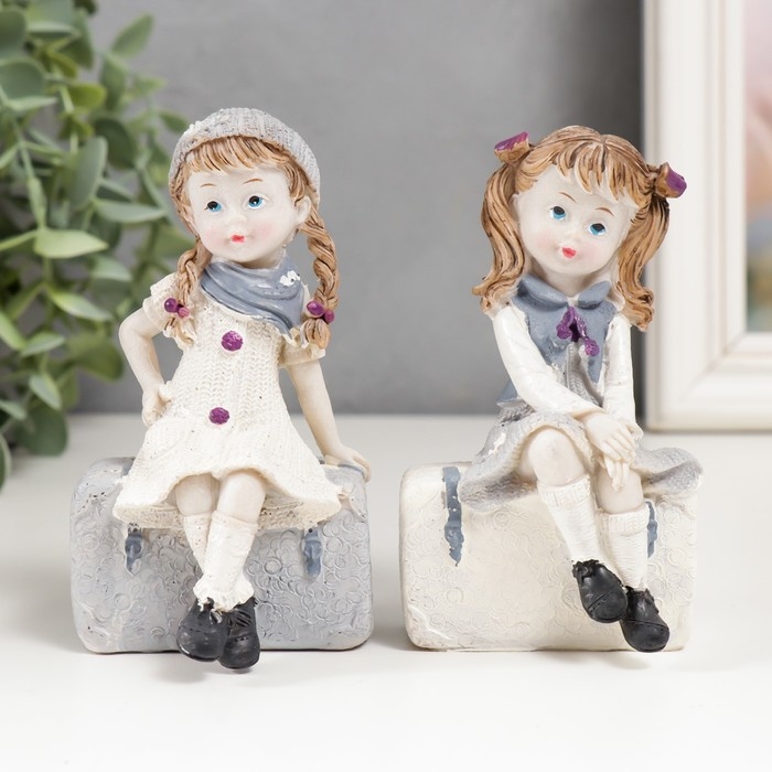 Сувенир полистоун Сувенир полистоун "Малышка на чемодане" МИКС 10,5х5,5х6 см