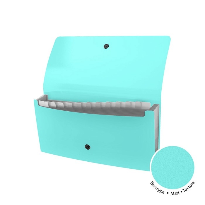 Папка-картотека, 260 х 138 мм (Travel), 12 отделений, 600 мкм, ErichKrause Папка-картотека, 260 х 138 мм (Travel), 12 отделений, 600 мкм, ErichKrause "Diagonal Pastel", на кнопке, тиснение "песок", микс