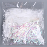 Набор для творчества и декора «Перья белые + наполнитель», цвет серебро Набор для творчества и декора «Перья белые + наполнитель», цвет серебро