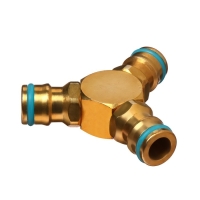 Тройник, быстросъёмное соединение, латунь, Greengo