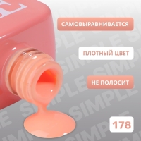 Гель лак для ногтей &laquo;SIMPLE&raquo;, 3-х фазный, 10 мл, LED/UV, цвет (178)