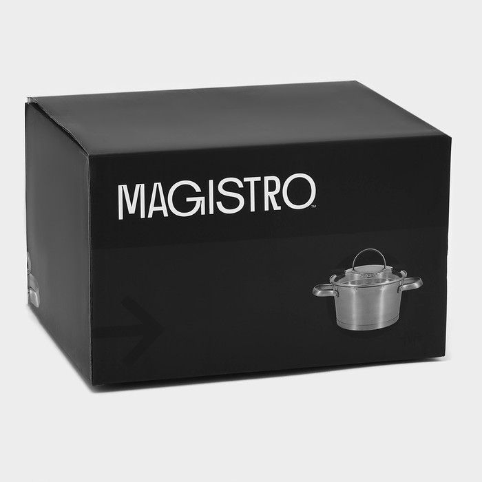 Кастрюля из нержавеющей стали Magistro HiTech Steel, 1,5 л, d=16 см, h=10,5 см, слив для воды, капсульное дно, индукция Кастрюля из нержавеющей стали Magistro HiTech Steel, 1,5 л, d=16 см, h=10,5 см, слив для воды, капсульное дно, индукция