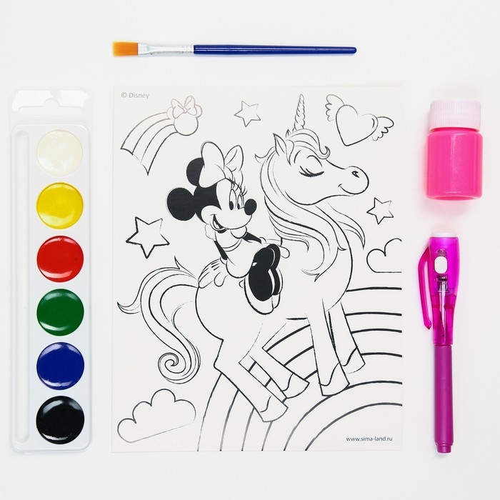 Набор для рисования &laquo;Светящаяся картина&raquo; Минни и единорог