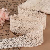 Кружево вязаное, 45 мм &times; 10 &plusmn; 1 м, цвет бежевый