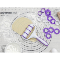 Валик для нарезки теста Доляна &laquo;Лепота&raquo;, 12,5&times;3&times;19 см, 4 насадки, цвет белый