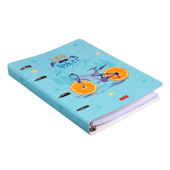 Тетрадь на 4-х кольцах А5, 80 листов в клетку "Креативчик", обложка слим-картон, глянцевая ламинация, блок офсет