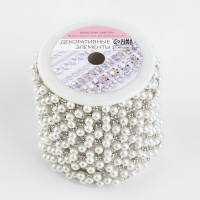 Стразы и бусины термоклеевые, ширина - 15 мм, 4,5 &plusmn; 0,5 м, цвет серебряный