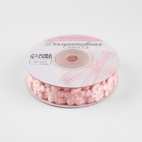 Лента фигурная &laquo;Цветочек&raquo;, 18 мм, 9 &plusmn; 0,5 м, цвет нежно-розовый