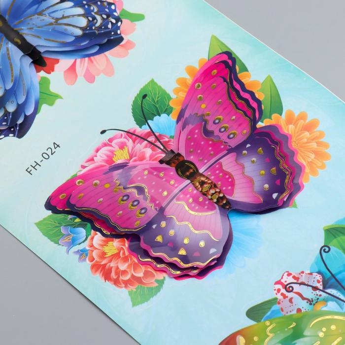 Наклейка пластик Наклейка пластик "Бабочки" МИКС 39,5х12 см