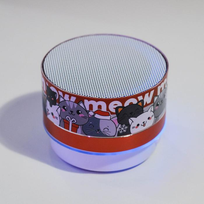 Колонка портативная новогодняя &laquo;Котята&raquo;, на Новый год, Bluetooth, USB, 6,9 х 6,9 х 5,2 см