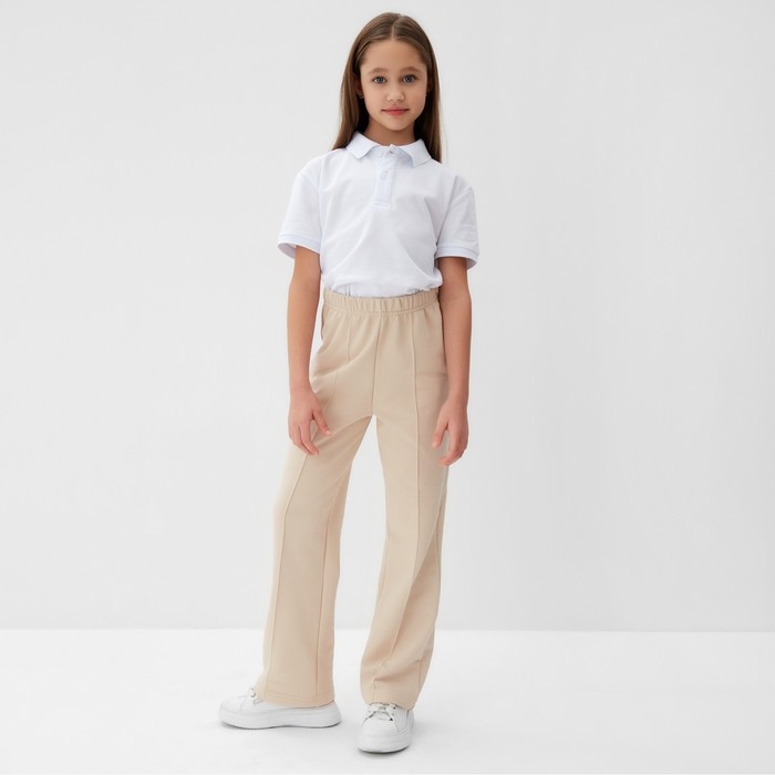 Брюки для девочки MINAKU, цвет бежевый, рост 134 см