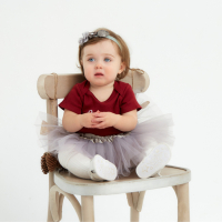 Набор Крошка Я &laquo;Цветочек&raquo; юбка и повязка на голову 3-18 мес, серый