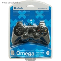 Геймпад Defender Omega USB, проводной, вибрация, для PC, USB, черный Геймпад Defender Omega USB, проводной, вибрация, для PC, USB, черный