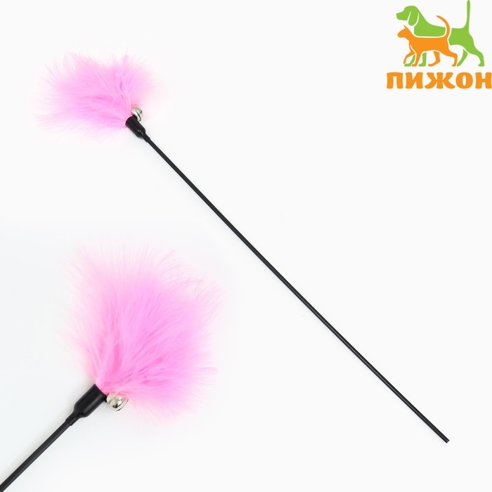 Дразнилка пуховая с бубенчиком Дразнилка пуховая с бубенчиком "Светлячок", розовая