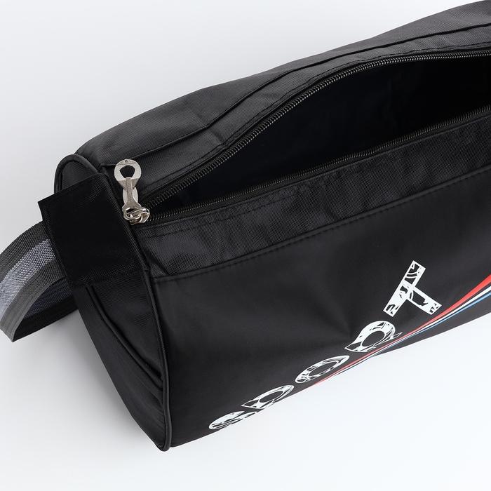 Сумка спортивная на молнии, боковой карман/сетка, регулируемый ремень, маленький размер, цвет чёрный/триколор Сумка спортивная на молнии, боковой карман/сетка, регулируемый ремень, маленький размер, цвет чёрный/триколор