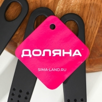 Набор кухонных принадлежностей Доляна &laquo;Точки&raquo;, 5 предметов, цвет чёрный