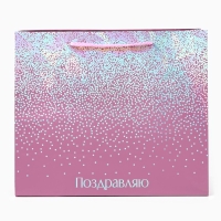 Пакет подарочный голографический «Поздравляю», 27 х 23 х 11.5 см Пакет подарочный голографический «Поздравляю», 27 х 23 х 11.5 см