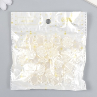 Декор для творчества пластик "Роза" жемчужный набор 30 шт 1,8х1,8 см