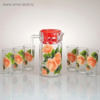 Набор для сока "Розалия", художественная роспись, 6 стаканов, 1250/200 мл, МИКС Набор для сока "Розалия", художественная роспись, 6 стаканов, 1250/200 мл, МИКС
