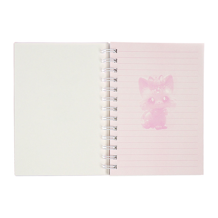 Записная книжка подарочная на гребне 80л,линия, цветной блок,обложка ПВХ 3D Кошка(17,6х13,5см)   105