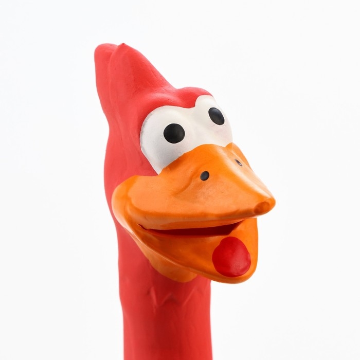 Игрушка пищащая для собак из латекса Игрушка пищащая для собак из латекса "Я - Утка, я улыбаюсь!", 19 см, красная/жёлтая