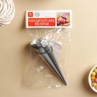 Набор форм для круассанов и трубочек Доляна, 6 шт, 11&times;3 см, цвет серебристый