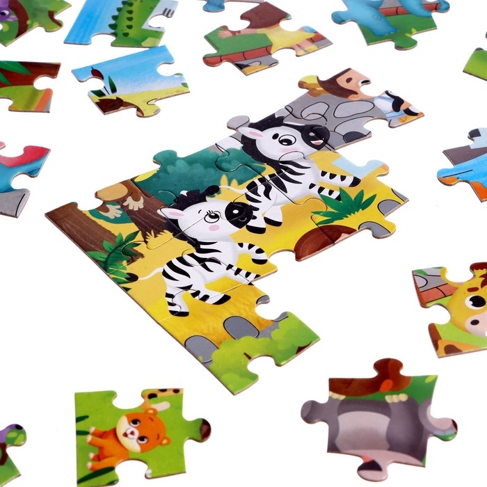 Пазл с фонариком &laquo;Весёлый зоопарк&raquo;, 88 деталей