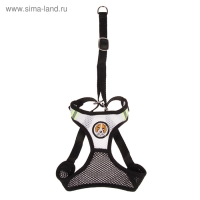 Шлейка регулируемая дышащая, светоотражающая, размер L, (ОГ 44-64 см, ОШ 40-60 см), чёрная Шлейка регулируемая дышащая, светоотражающая, размер L, (ОГ 44-64 см, ОШ 40-60 см), чёрная