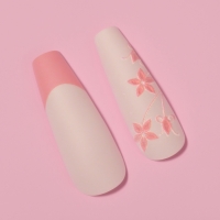 Накладные ногти &laquo;Розовая дымка&raquo;, 12 шт, с клеевыми пластинами, форма балерина, цвет розовый/бежевый