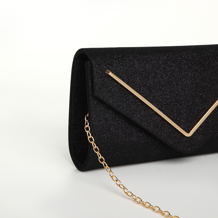 Сумка-клатч на магните, цвет чёрный