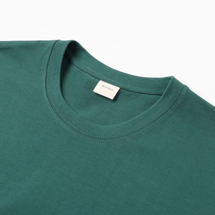 Футболка мужская MINAKU, цвет зелёный, размер 46-48