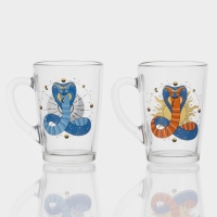 Кружка стеклянная кофейная &laquo;Мистические змеи&raquo;, 300 мл, МИКС