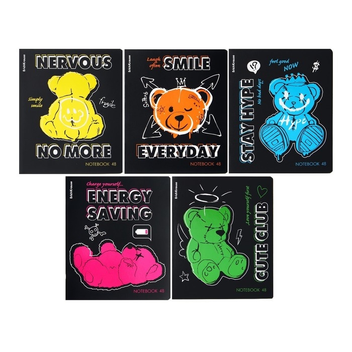 Тетрадь 48 листов в клетку, ErichKrause Low Battery, обложка мелованный картон, матовая ламинация, УФ-лак, блок офсет 100% белизна, МИКС Тетрадь 48 листов в клетку, ErichKrause Low Battery, обложка мелованный картон, матовая ламинация, УФ-лак, блок офсет 100% белизна, МИКС