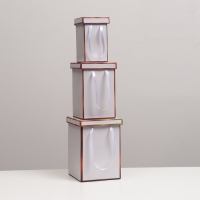 Набор коробок 3 в 1 , золото, 17 х 25 см / 14 х 23 см/ 10 х 18 см